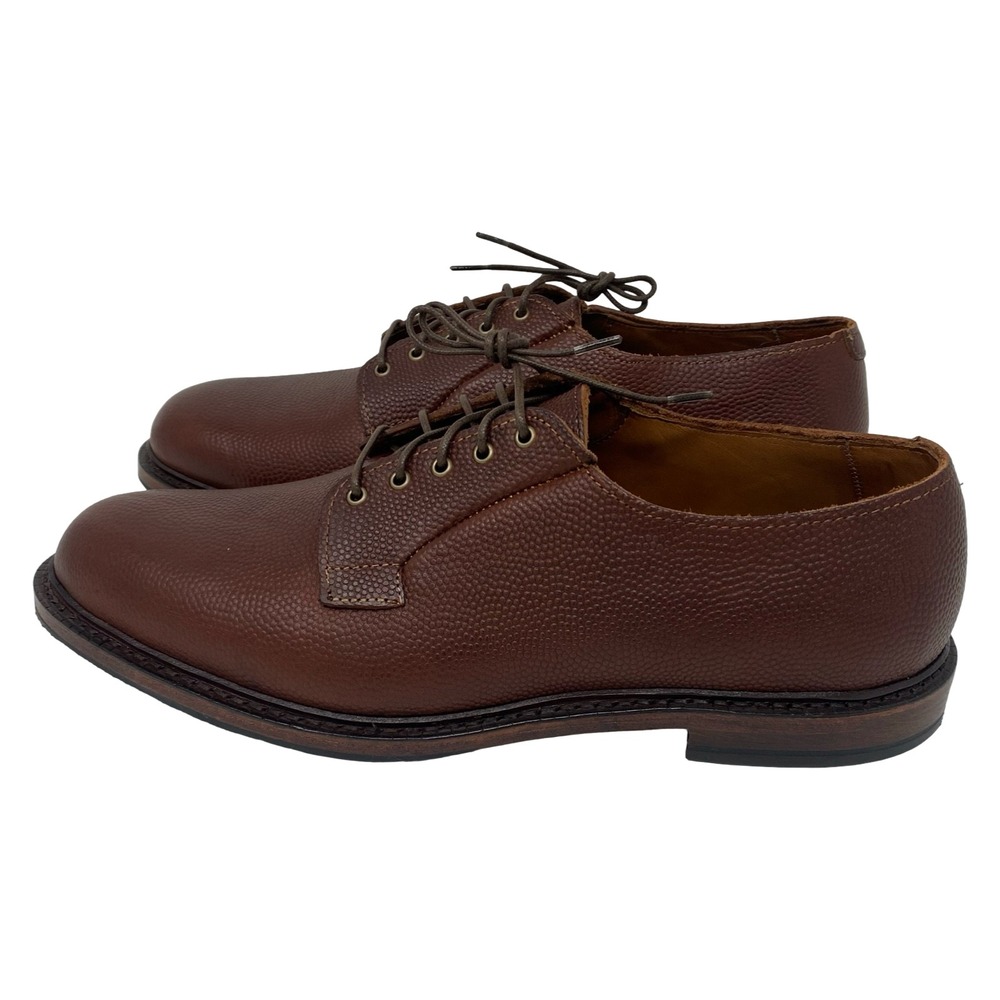 Allen Edmonds Gridiron Brown Pebble Grain Leather Plain Toe Derby Mens 11 D
